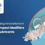 Banner showing emerging innovations in PVC impact modifiers and PVC lubricants by Faith Industries, highlighting nanostructured additives improving processing stability, durability, and output in pipes.