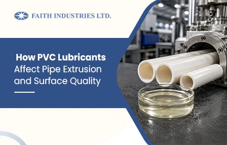 PVC pipe extrusion process showing how PVC lubricants affect pipe surface quality