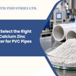 alcium zinc stabilizer for PVC pipes shown with stabilizer powder and pipe extrusion equipment